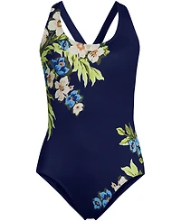 Lands' End Women's Adjustable V-neck Underwire Tankini Swimsuit Top Straps