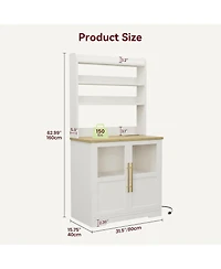 gaomon 6 Tier Kitchen Bakers Rack With Power Outlet Microwave Stand Bakers Rack With Storage Cabinet Farmhouse Small Kitchen Pantry Hutch