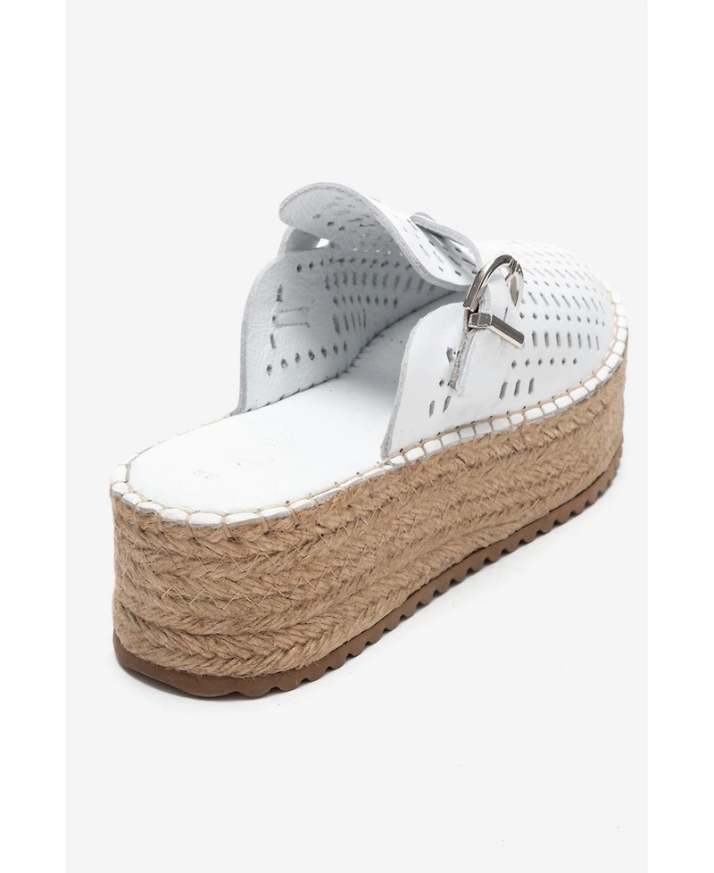 Forever & Always Shoes Women's Louis Leather Platform Sandal