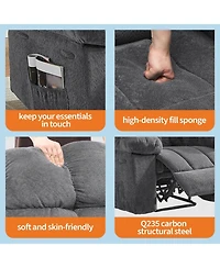 gaomon Electric Rocking Recliner Chair with 360degree(s) Swivel - High Back Glider, Upholstered Teddy Fabric Single Sofa for Living Room and Nursery