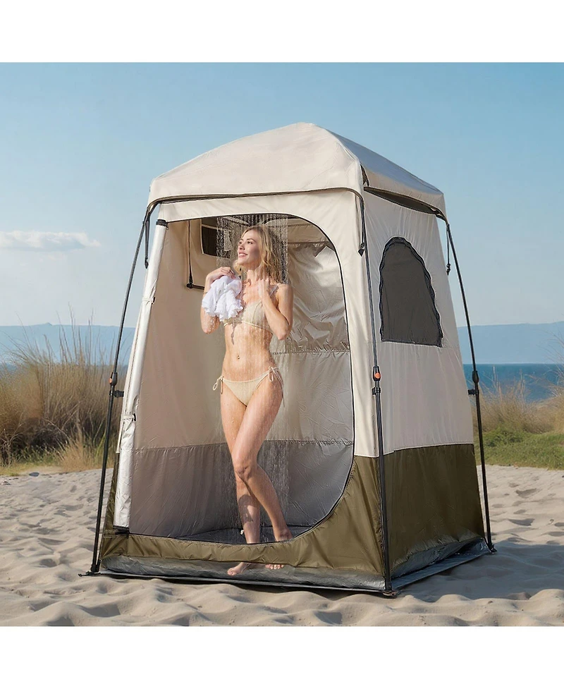Mecale 1-Room Foldable Camping Shower Tent with Carry Bag