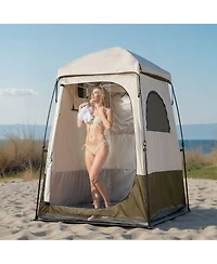 Mecale 1-Room Foldable Camping Shower Tent with Carry Bag