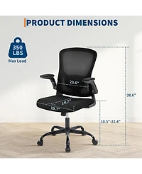 gaomon Ergonomic Office Chair with Lumbar Support,Mesh High Back Rolling Computer Chair for Desk,Comfy Flip-up Arms Chair for Home Office