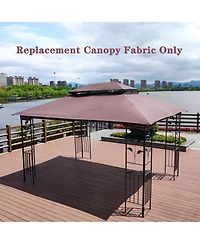 Clihome 13x10 Ft Patio Double Roof Gazebo Replacement Canopy Top Fabric