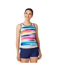 Free Country Women's Full Side Shirring Tankini Top