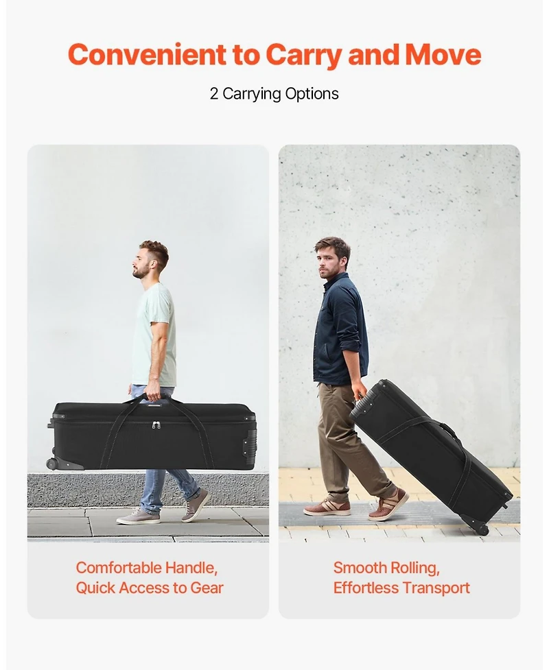 Mecale 51.6 Inch Rolling Studio Equipment Trolley Case with Wheels and Padded Compartments