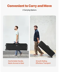 Mecale 51.6 Inch Rolling Studio Equipment Trolley Case with Wheels and Padded Compartments