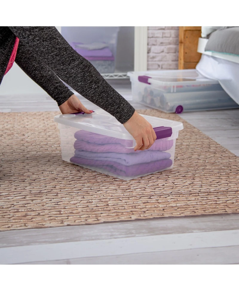 Sterilite 15 Quart Plastic Stackable Storage Container Tote with Lid (36 Pack)