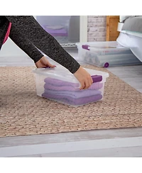 Sterilite 15 Quart Plastic Stackable Storage Container Tote with Lid (36 Pack)