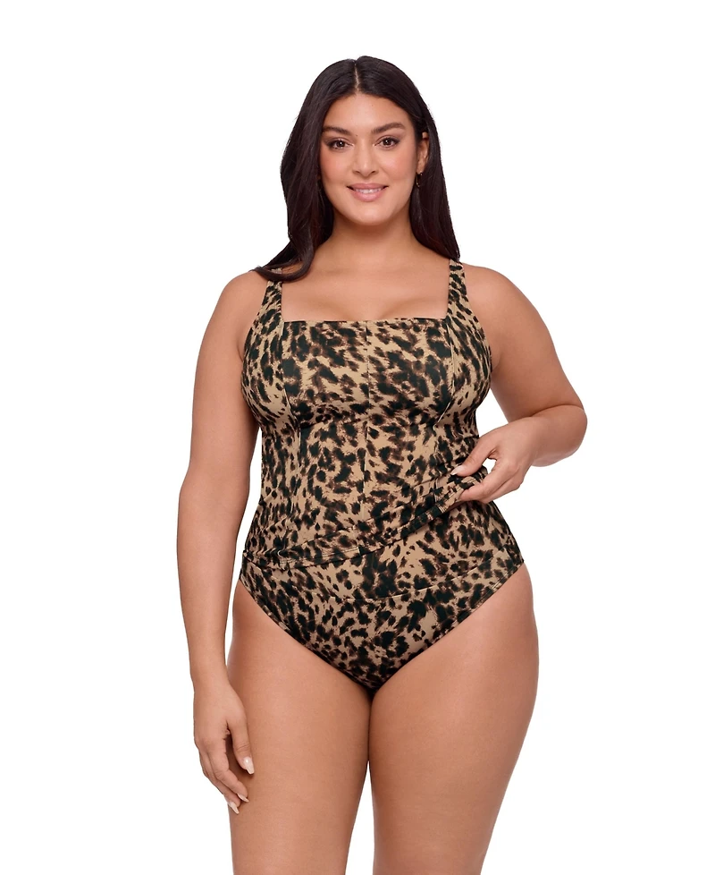 S3 Apparel Women's Supportive Square Neck Lace Back Tankini Swimsuit Top