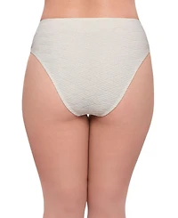 S3 Apparel Women's Smoothing Novelty Cinch Front High Cut Bikini Swimsuit Bottoms - Coquette Basket Weave