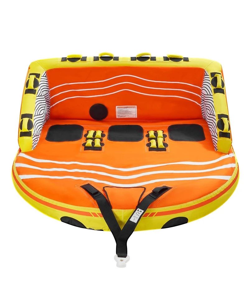 Mecale 1-3 Rider Towable Boat Tube with Nylon Cover and 16 Handles