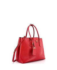 Pre-Owned Prada Large Cuir Double Tote Saffiano Leather