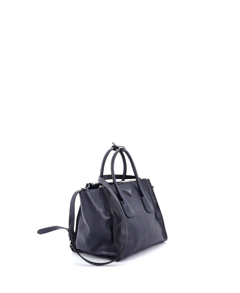 Pre-Owned Prada Medium Twin Pocket Convertible Tote Leather