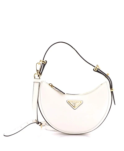 Pre-Owned Prada Mini Arque Half Moon Hobo Leather