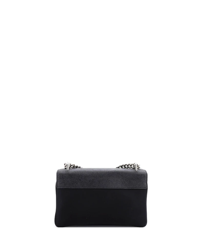 Pre-Owned Prada Medium Chain Flap Crossbody Bag Tessuto and Saffiano Leather