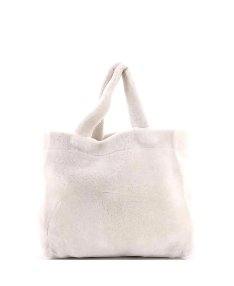 Pre-Owned Prada Medium Logo Tote Shearling