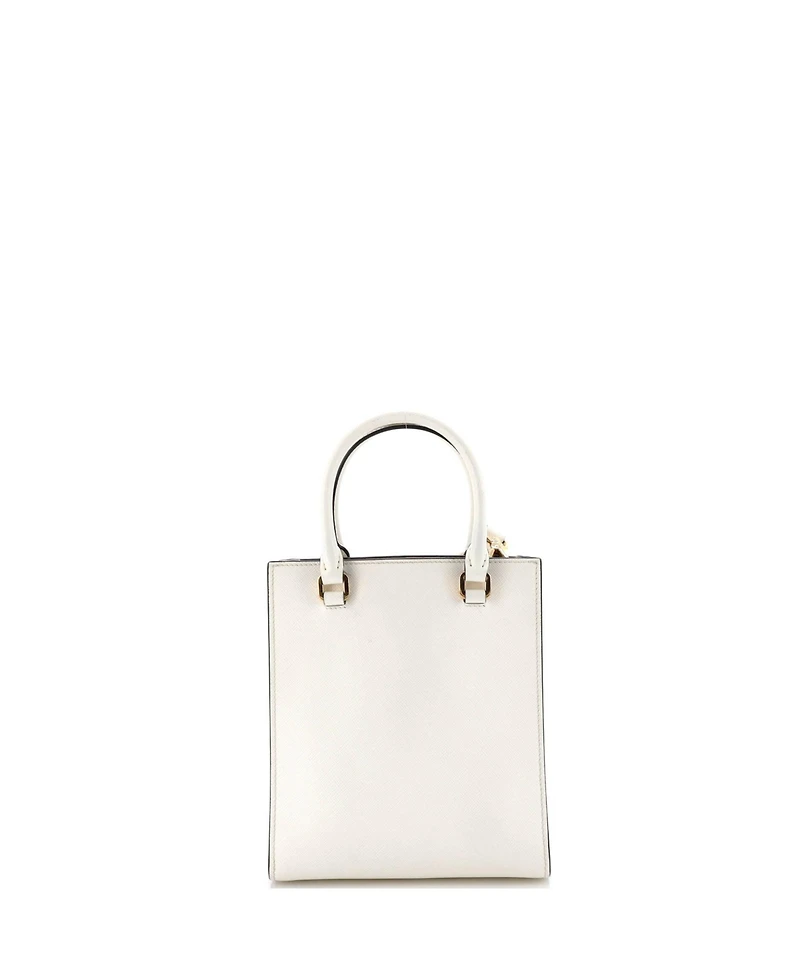 Pre-Owned Prada Small Lux Embossed Logo Tote Saffiano Leather