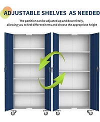 gaomon 71" Steel Storage Cabinet with Locking Doors, 4 Adjustable Shelves, Heavy Duty Metal, Rustproof Tall Cabinet for Garage, Office & Pantry