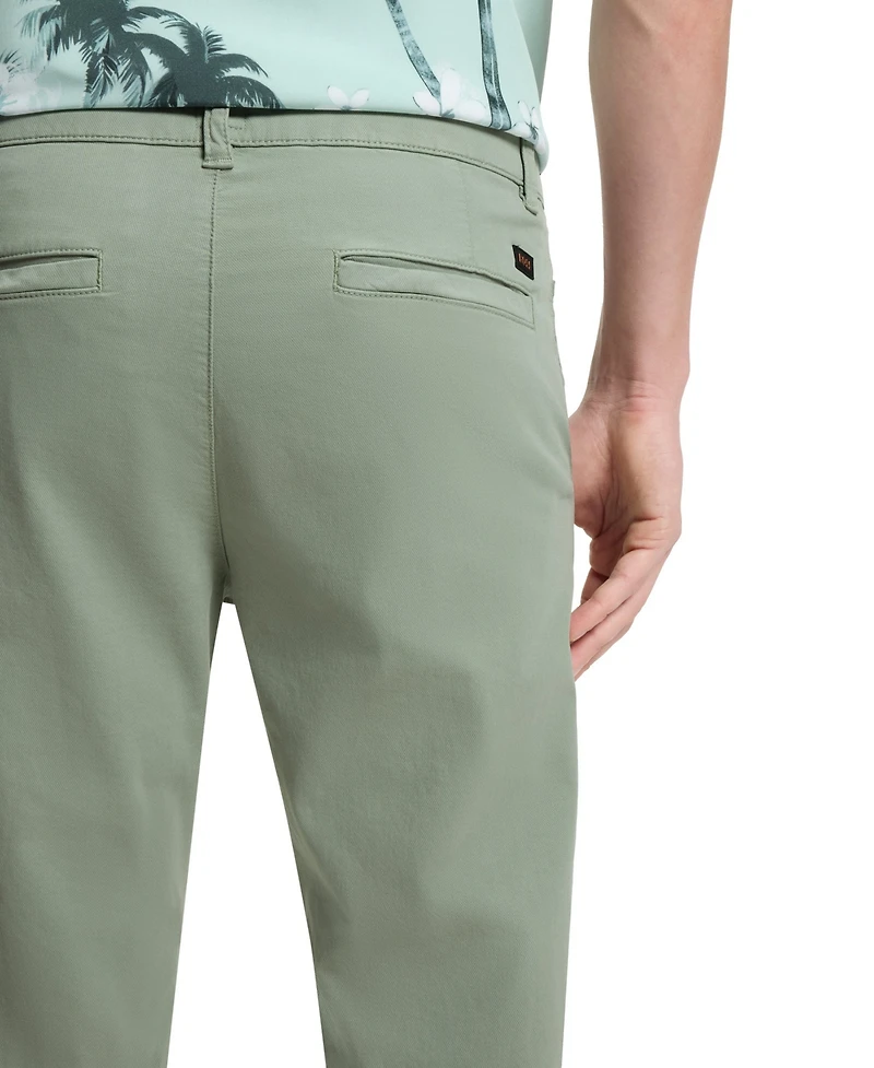 Boss By Hugo Boss Men's Structured Cotton Blend Tapered-Fit Chinos