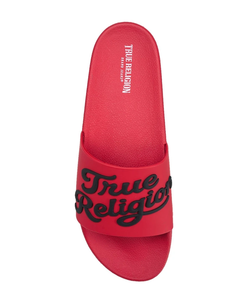 True Religion Men's Drake Script Logo Pool Slide