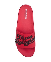 True Religion Men's Drake Script Logo Pool Slide