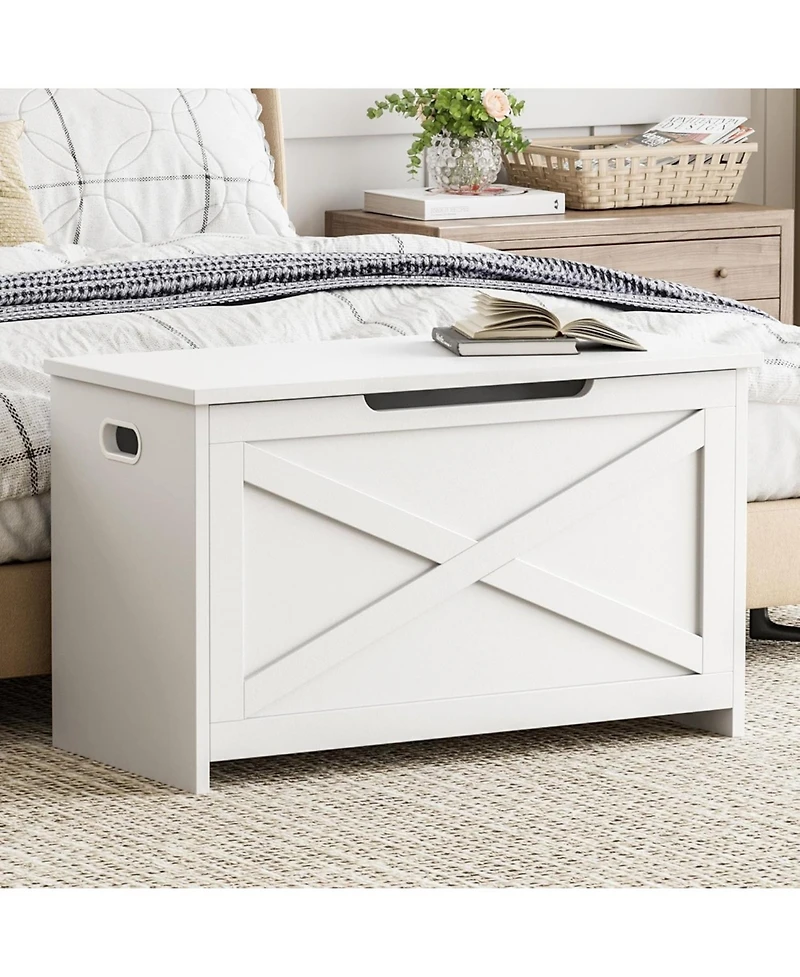 gaomon Wooden Storage Chest, Safety Hinge, Easy Assembly, Large Toy Bench, Entryway, Living Room