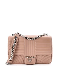 Pre-Owned Prada Large Chain Flap Shoulder Bag Diagramme Quilted Leather
