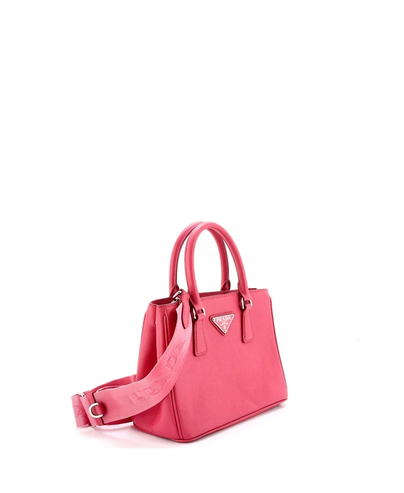 Pre-Owned Prada Mini Galleria Double Zip Tote Saffiano Leather