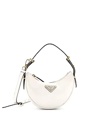 Pre-Owned Prada Mini Arque Half Moon Hobo Leather