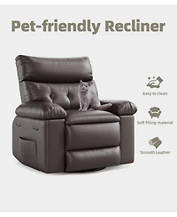 gaomon Oversized Recliner Chair with Heat and Massage, 360 Degree Swivel Lazy Boy Recliner for Adults, Manual Rocking Chair