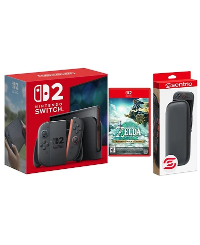 Nintendo Switch 2 Console with Legend of Zelda Tears of the Kingdom and Protective Case Bundle
