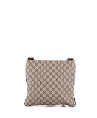 Pre-Owned Gucci Medium Front Zip Flat Messenger Bag Gg Coated Canvas