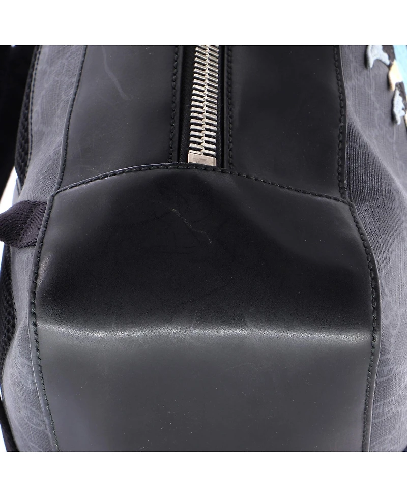 Pre-Owned Gucci Medium Angry Cat Web Backpack Gg Coated Canvas with Applique