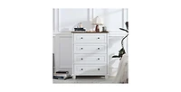 Flynama 4 Drawer Minimalist Dresser Rolling Cabinet for Bedroom Home Furniture with Spacious Drawers Easy Assembly Durable