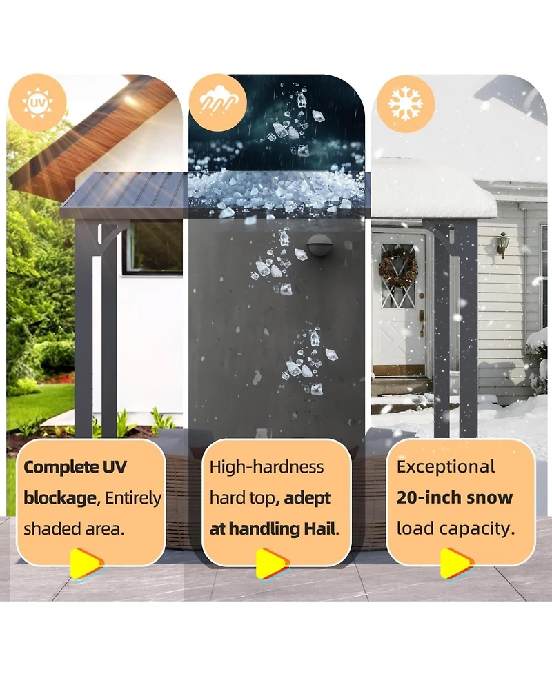 Aecojoy 14' x 8' Metal Hardtop Lean-To Feature Gazebo/Pergola