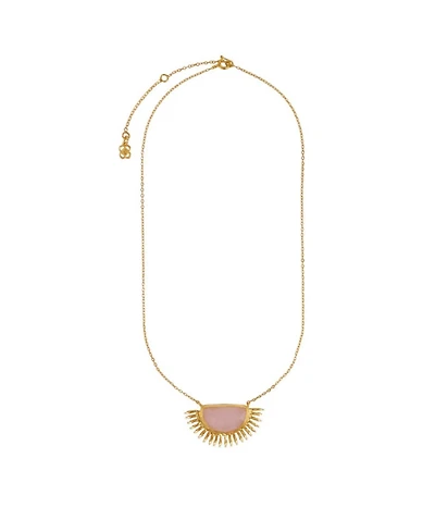 Ottoman Hands Sunrise Rose Quartz Pendant Necklace
