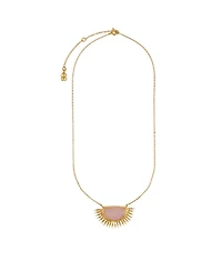 Ottoman Hands Sunrise Rose Quartz Pendant Necklace