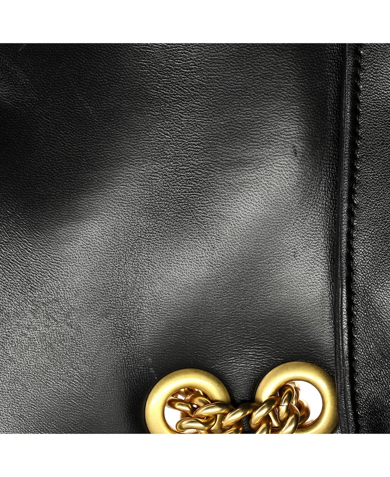 Pre-Owned Gucci Small Gg Marmont Flap Bag Studded Matelasse Leather