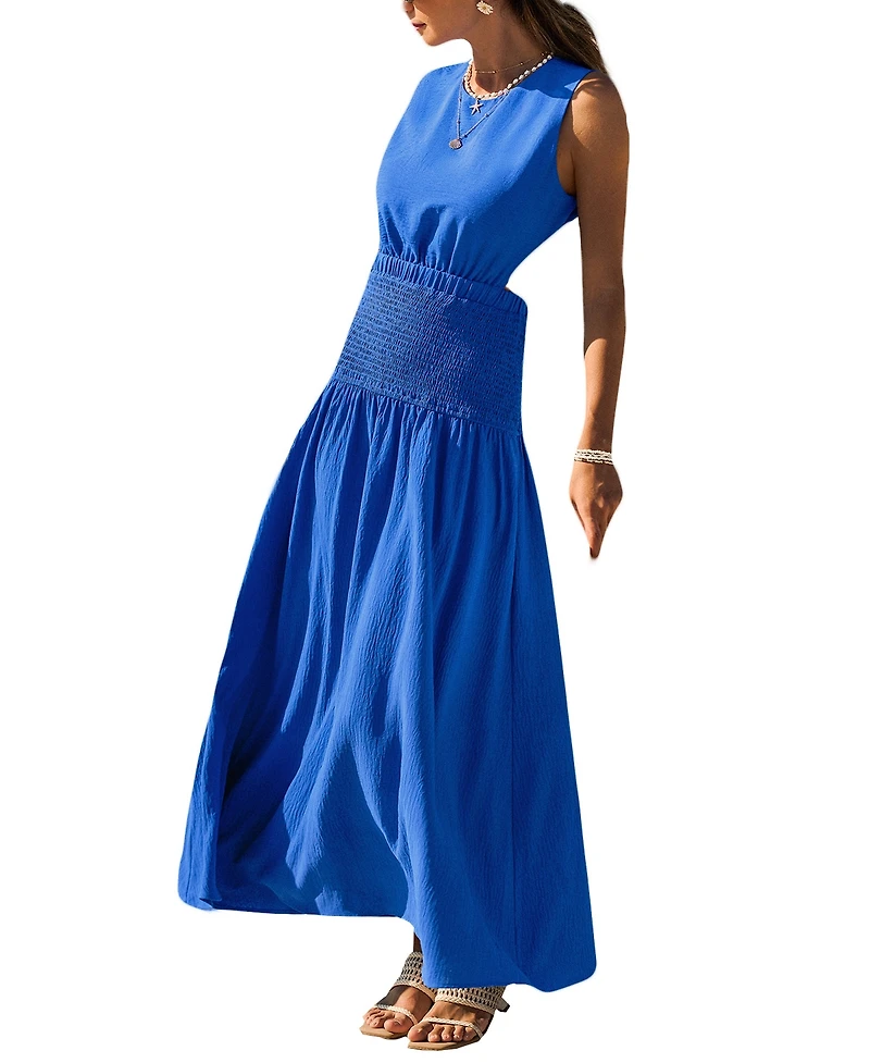 Cupshe Women's Crew Neck Pull-On Unlined Vacation Dress