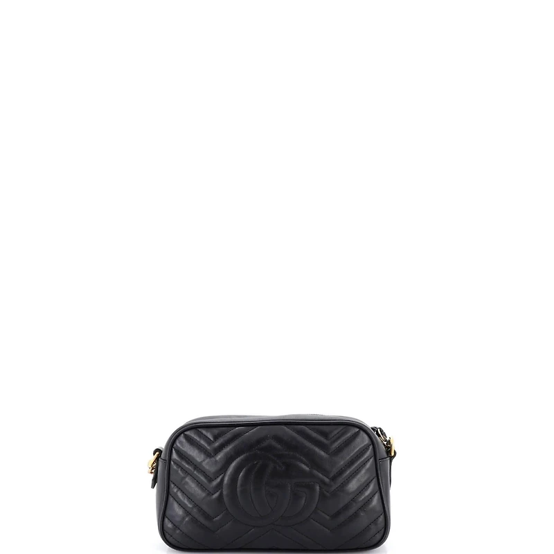 Pre-Owned Gucci Small Gg Marmont Shoulder Bag Matelasse Leather