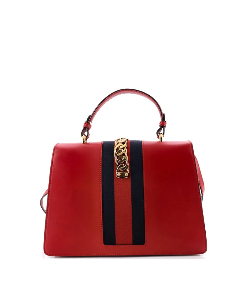 Pre-Owned Gucci Medium Sylvie Top Handle Bag Leather