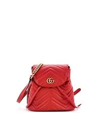 Pre-Owned Gucci Mini Gg Marmont Drawstring Backpack Matelasse Leather