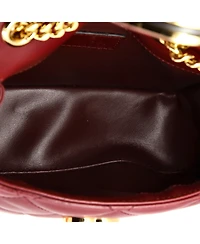 Pre-Owned Gucci Mini Deco Chain Flap Bag Mixed Matelasse Leather