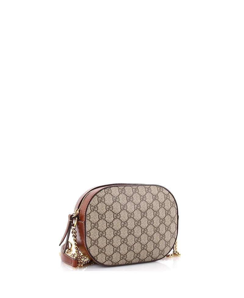 Pre-Owned Gucci Mini Chain Crossbody Bag Gg Coated Canvas and Leather