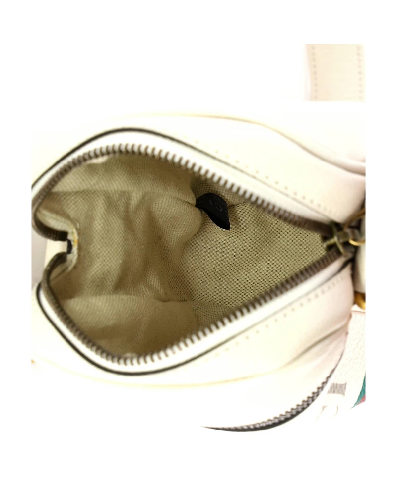 Pre-Owned Gucci Mini Logo Zip Messenger Bag Printed Leather