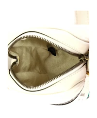 Pre-Owned Gucci Mini Logo Zip Messenger Bag Printed Leather