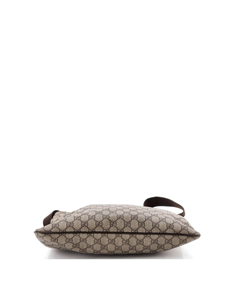 Pre-Owned Gucci Large Zip Top Messenger Bag Gg Coated Canvas