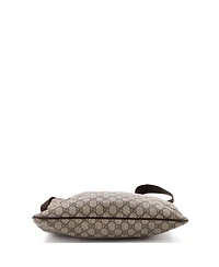 Pre-Owned Gucci Large Zip Top Messenger Bag Gg Coated Canvas