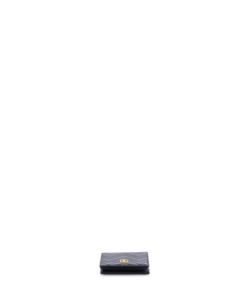 Pre-Owned Gucci Gg Marmont Flap Card Case Matelasse Leather